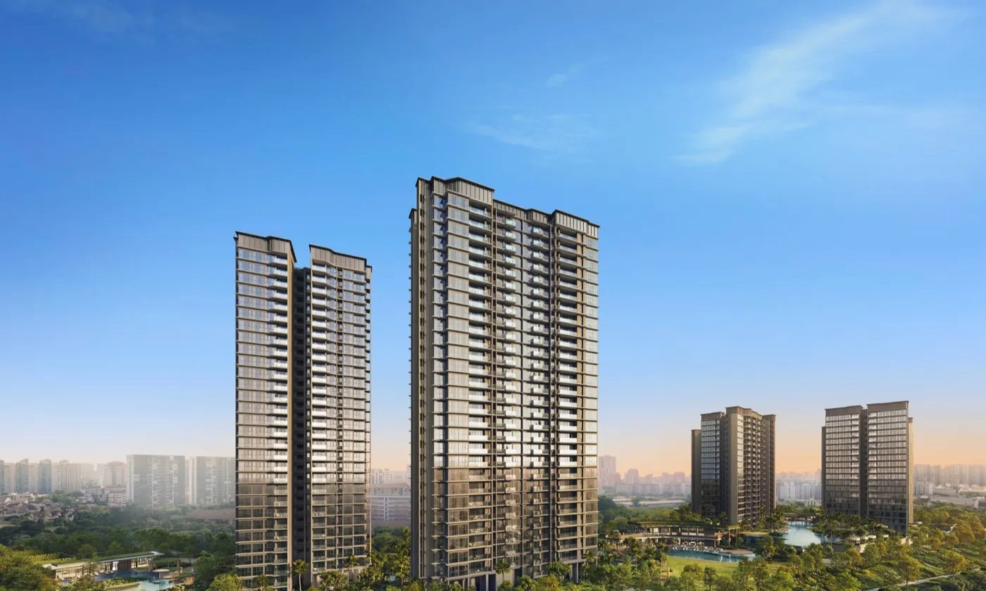 Artist's impression of the Thomson Reserve towers above the landscaped grounds